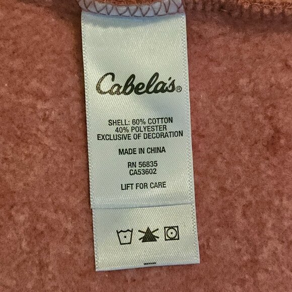 Cabela's Burgundy Heathered Pink Hoodie Size Large - Picture 8 of 9